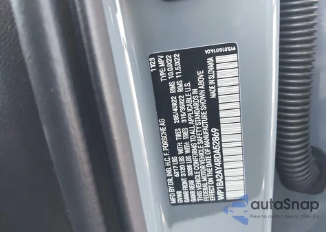 2024 Porsche Cayenne Coupe z USA, uszkodzony, nr VIN WP1BA2AY4RDA52869